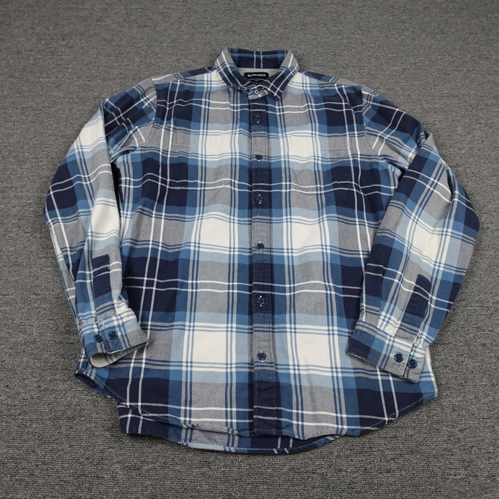Bonobos Shirt Mens XLT Blue Plaid Flannel Long Sleeve Button Up Slim Fit Casual